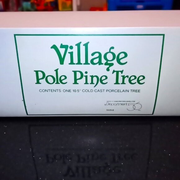 Dept 56 Christmas Village Pole Pine Tree 10 1/2 in Cold Cast Porcelain Figure - Picture 5 of 11